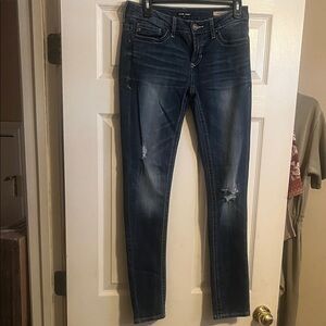 Dear John Dark Wash Distressed Skinny Jeans